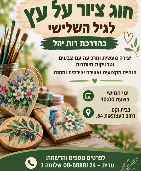 תמונת מופע: חוג ציור על עץ לגיל השלישי