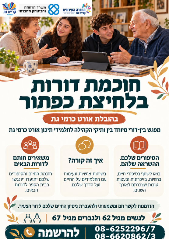 תמונת מופע: חוכמת דורות בלחיצת כפתור &vert; מפגש בין־דורי עם תלמידי אורט כרמי גת